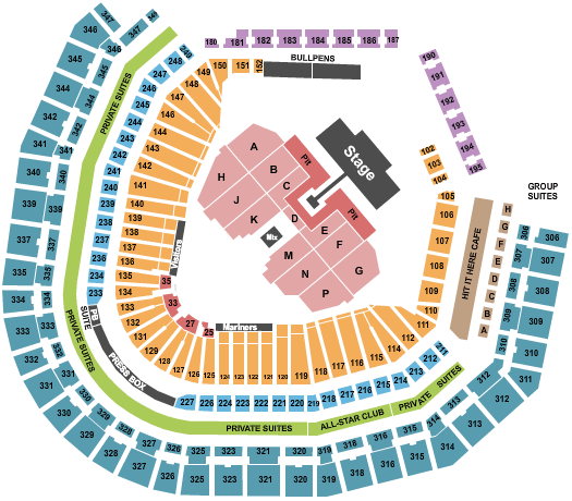T-Mobile Park Green Day Seating Chart
